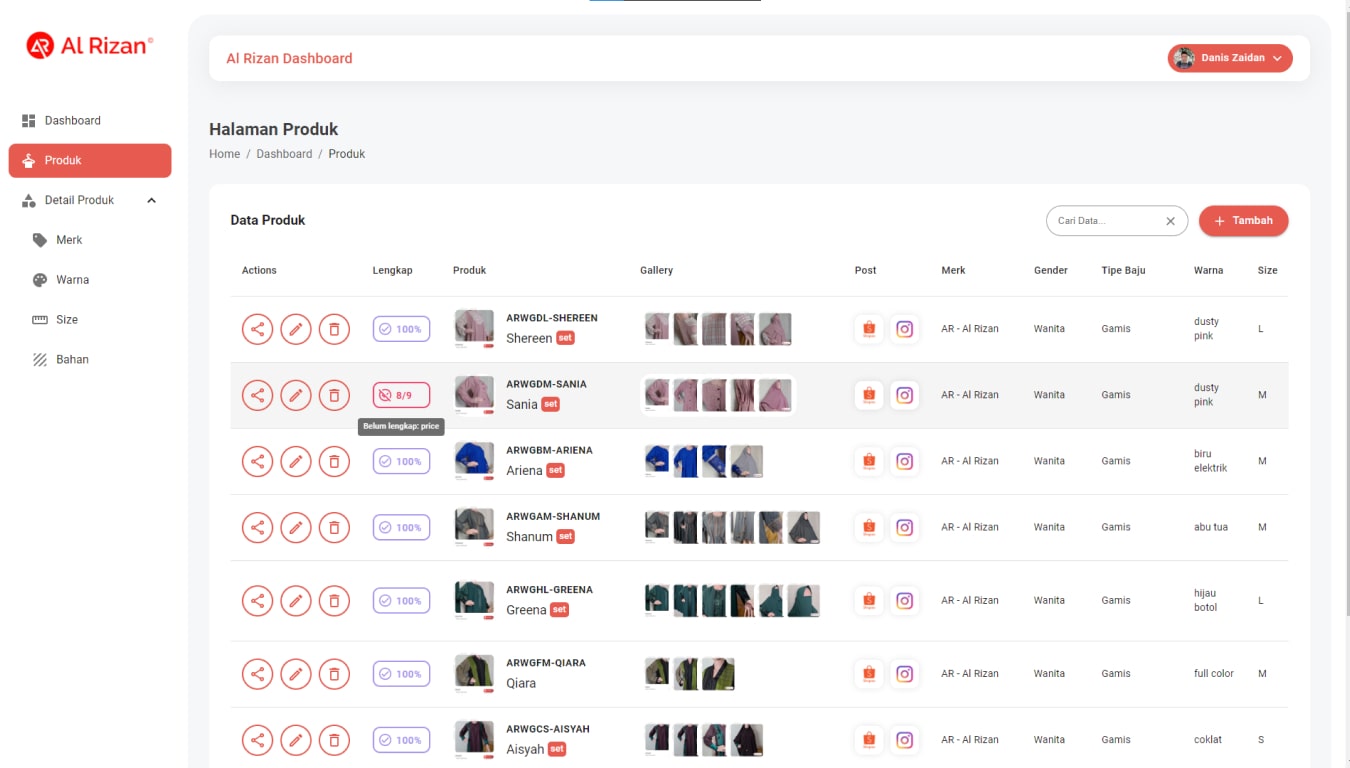 Alrizan Dashboard interface preview