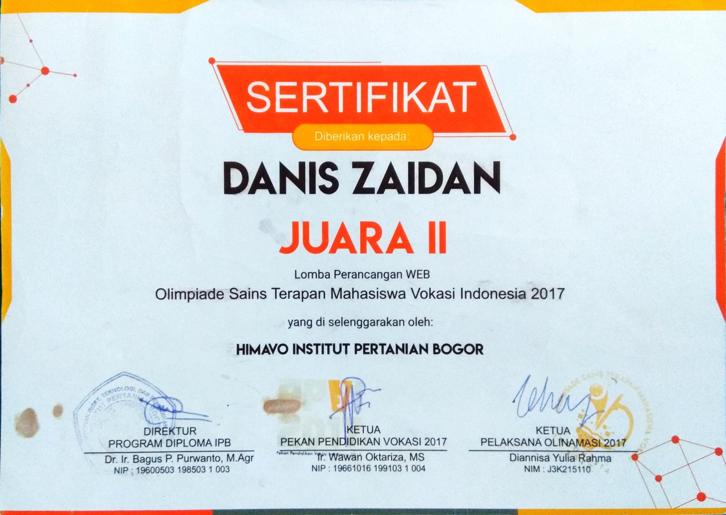 2nd Place · Web Design certificate