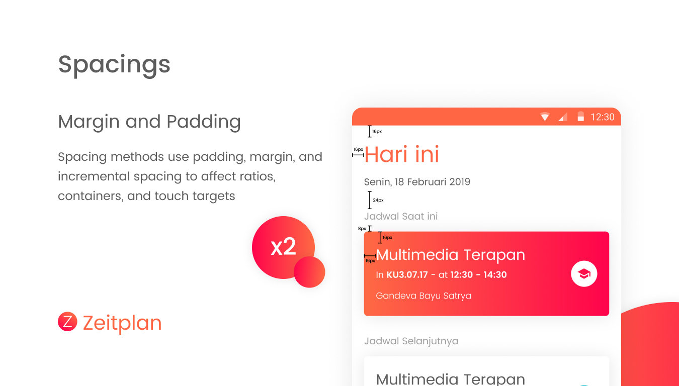 zeitplan spacings